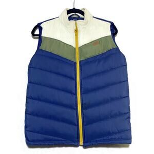 Weatherproof Original Vest Girls Large Quilted Lined Blue Green White New wTag